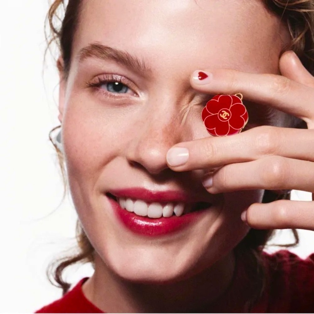 Chanel Red Camelia Charm/Pendant